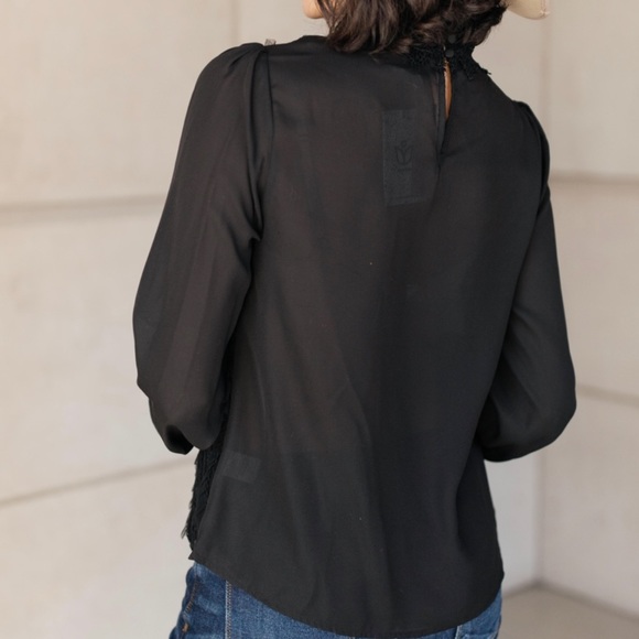 Grace Black Lace Blouse - Picture 2 of 3